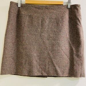 The Limited Classic Brown Houndstooth Wool Blend Skirt Size 10
